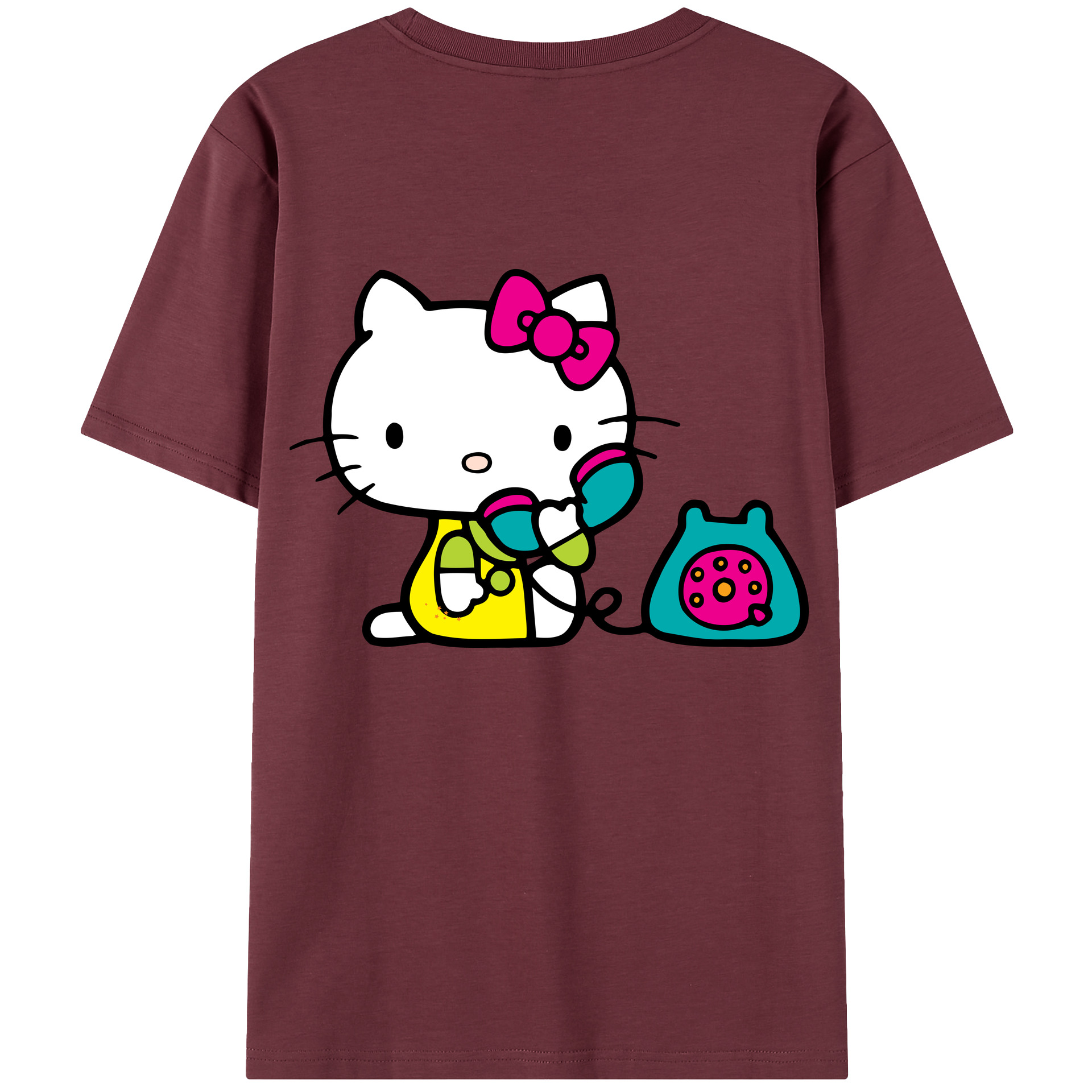 （画像用） Hello Kitty ハローキティ 綿100％半袖Tシャツ（背面プリント）